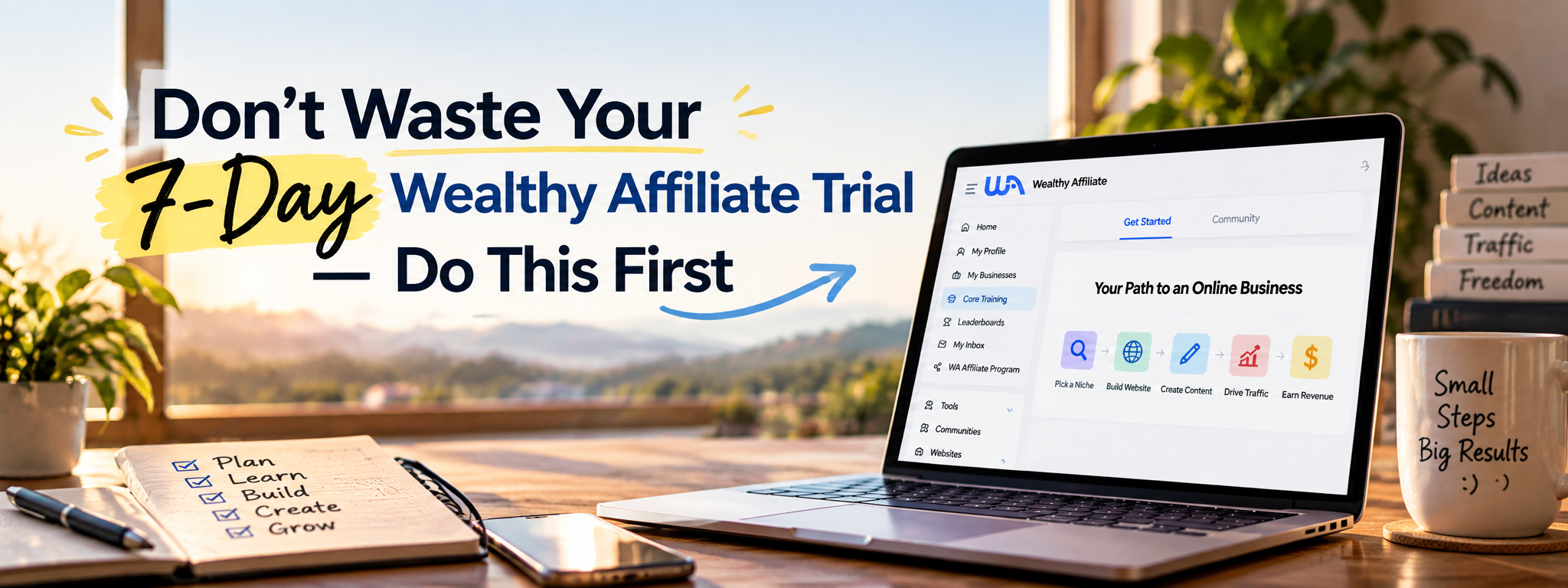 Don’t Waste Your 7-Day Wealthy Affiliate Trial — Do This First beginner guide banner